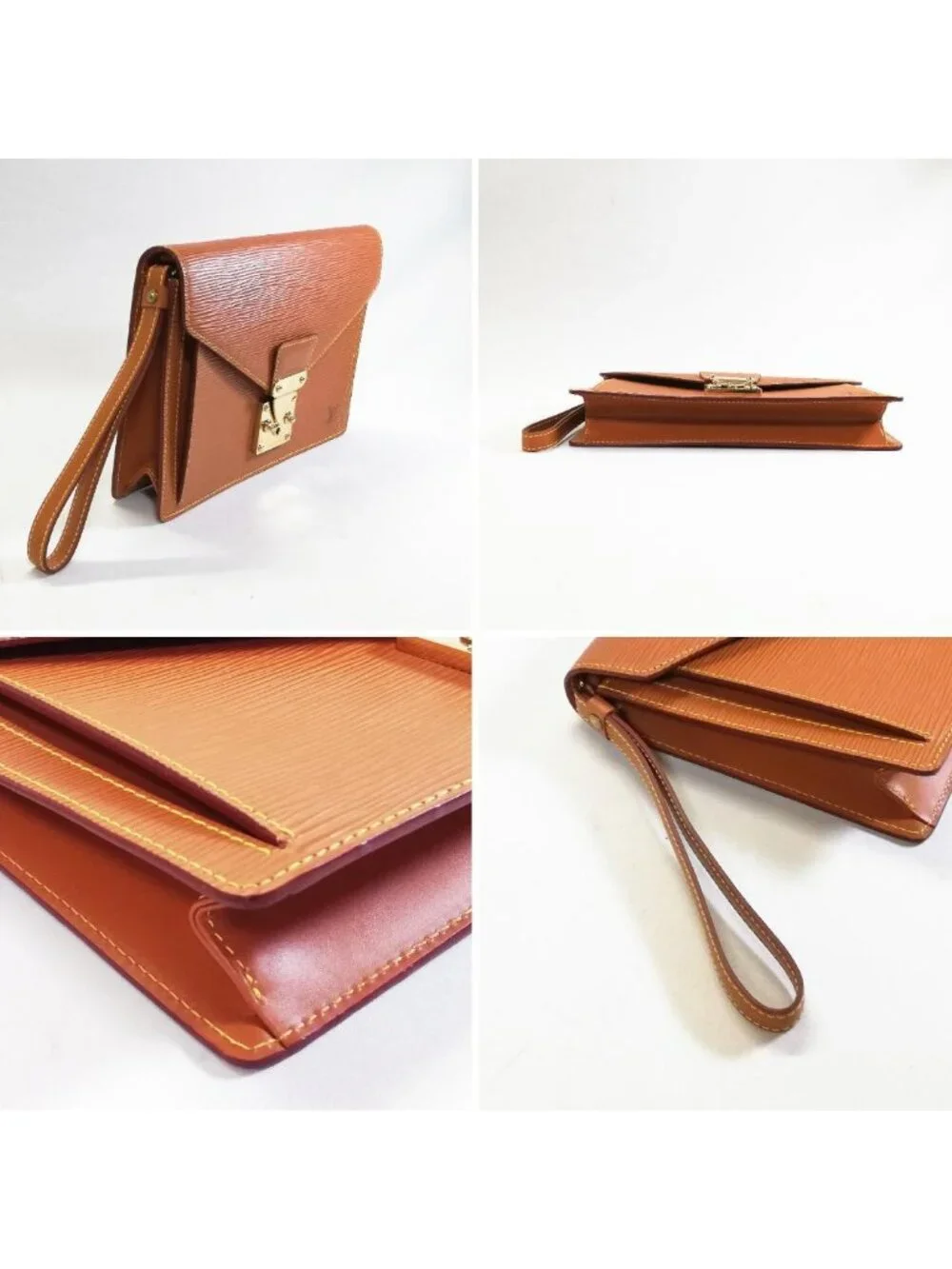 Louis Vuitton Sellier Dragonne Camel Clutch Epi